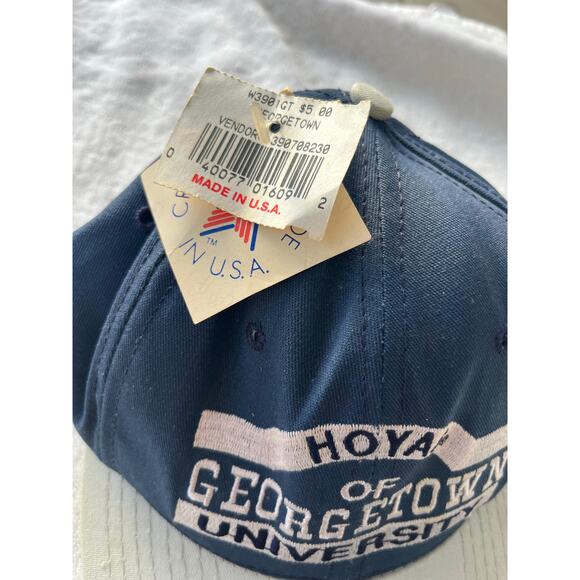 Vintage Georgetown Hoyas hat cap snap back basketball blue silver mens 90s-NWT - Picture 2 of 4